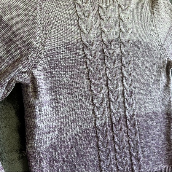 Croft Barrow Sweater 1X Women's Cable Knit Purple Long Sleeve Pullover NWOT - Picture 3 of 9